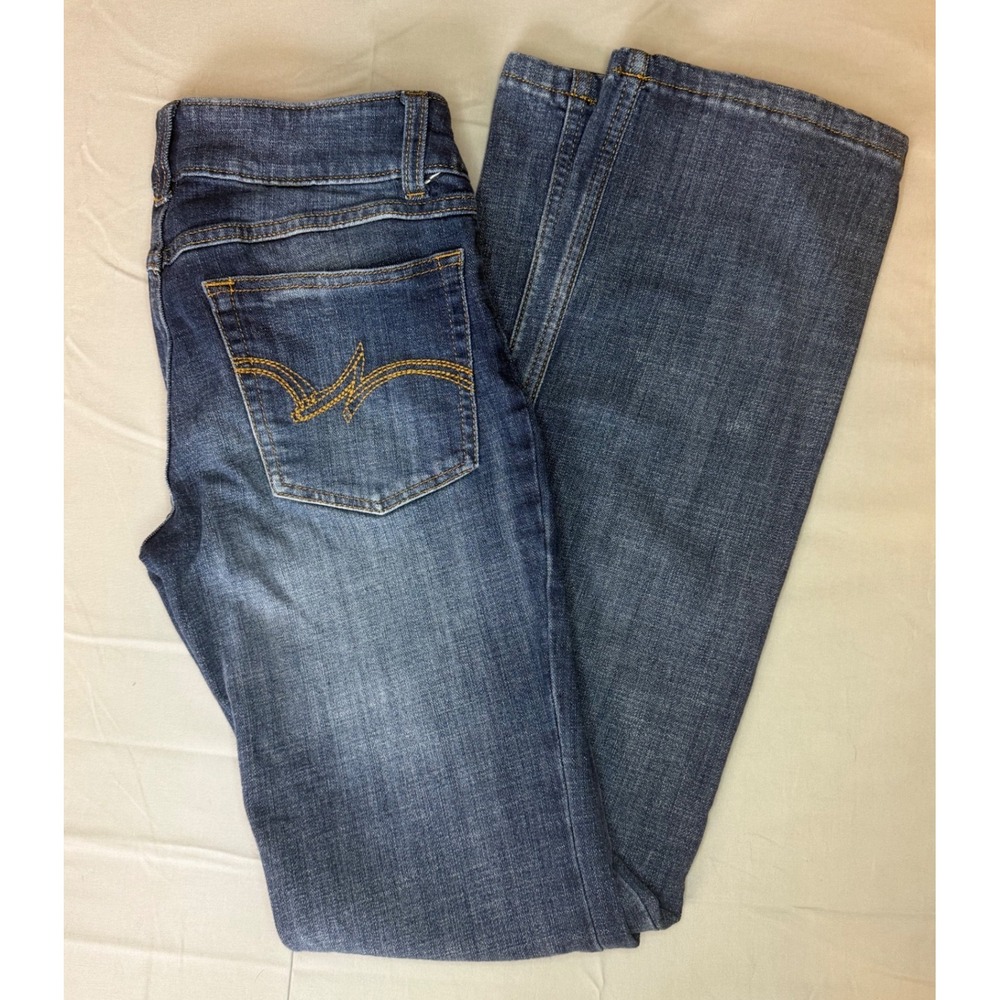 Wrangler Bootcut Jeans Womens 1x34‎ Blue Excellent Stretch Dark Wash Denim